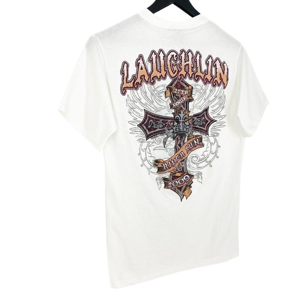2009 LAUGHLIN RIVER RUN CROSS White Graphic T-Shirt Size S - Picture 11 of 16
